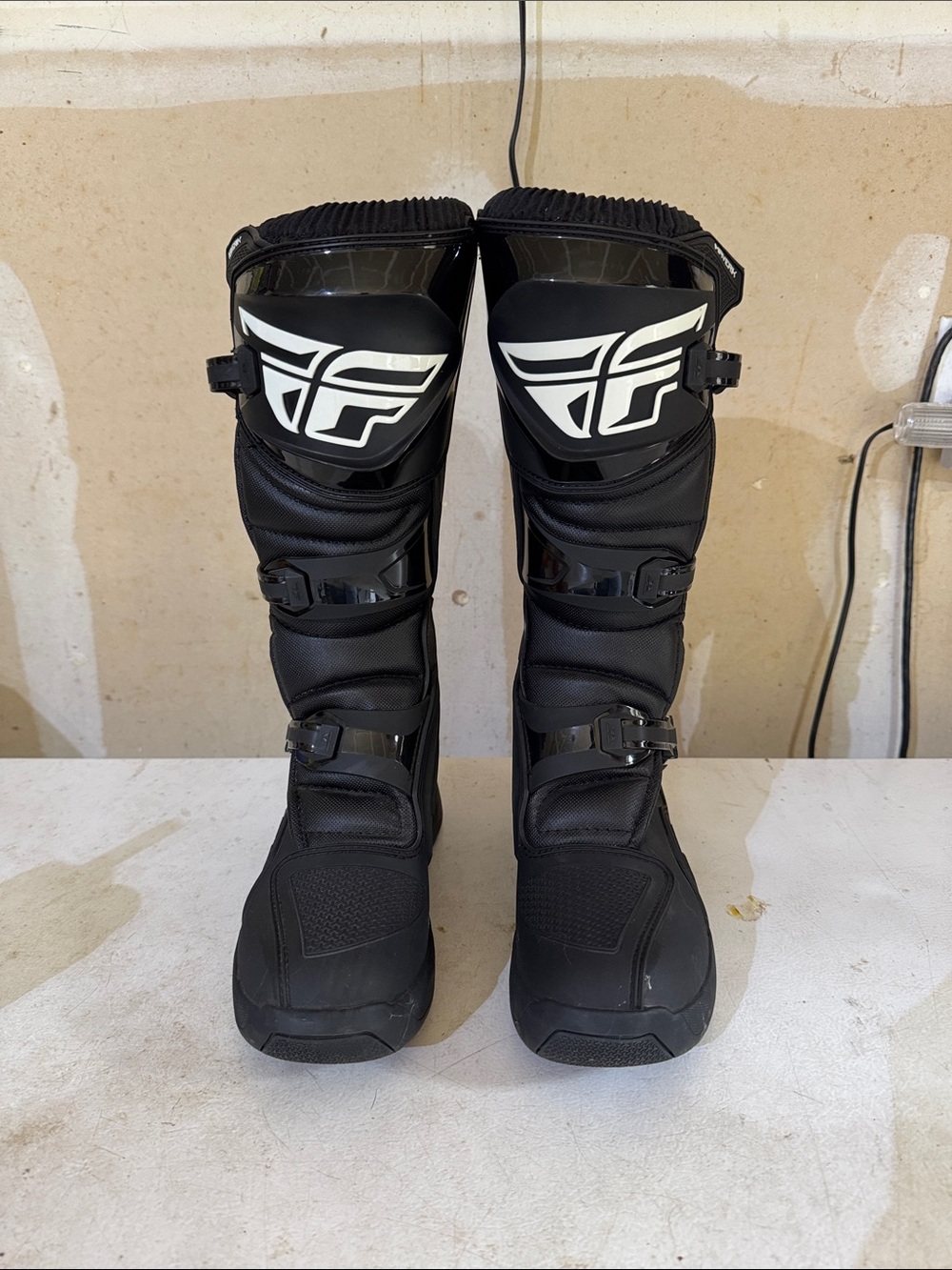 Fox Black Men's Motocross Boots with White Logo